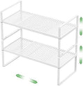 Expandable Storage Shelf, Stackable Organizer Rack, White Large 2 PK by SOFRON