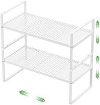 Expandable Storage Shelf, Stackable Organizer Rack, White Large 2 PK by SOFRON