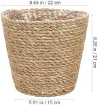Hemoton Rattan Planter Basket Wicker Plant Flower Pot 8.7 Inch Seagrass Woven Indoor Planter for Home Decor and Succulent Plants - Image 3