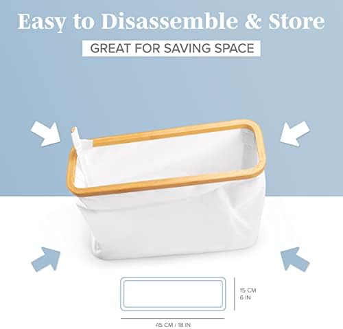 LONBET Toilet Paper Storage for 12 Rolls, Stackable & Foldable - The Ultimate Bathroom Organizer - Waterproof Basket with Bamboo Lid - Elegant Toilet Paper Storage Holder, Light Gray - Image 5