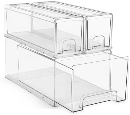 Sorbus Clear Stackable Storage Drawers with Handles (1 Large + 2 Small) by Sorbus