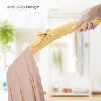 JS Hanger Padded Hangers - 17 Inch Extra Large Heavy Duty Fabric Covered Coat Hangers No Shoulder Bump for Women Clothes, Sweaters, Dresses, Clothing, Weddings, Lingerie Pack of 10, Golden - Image 5