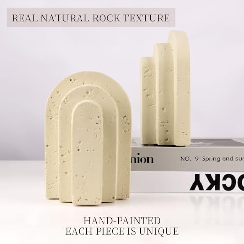 Heavy Duty Bookends for Heavy Books, 6 LB Decorative Bookends for Shelves - Image 4