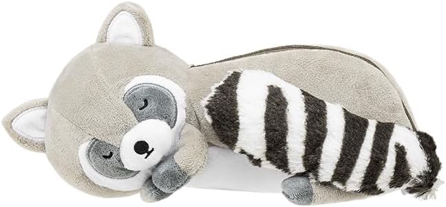KOKUYO Plush Animal Pencil Holder with Tail Pouch for Storage, Raccoon by KokuyoUS