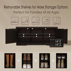 DINZI LVJ Shoe Storage Bench with Cushion, Door, Espresso Oak 39.4"LX17.7"H - Image 4