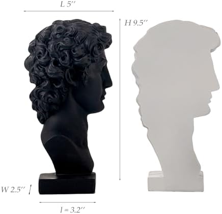 Lukitas David Decorative Bookends, Half-and-Half Book Ends, B&W‌ 9.5'' - Image 3