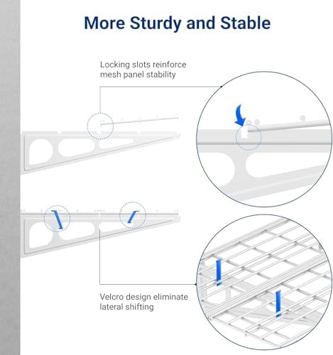 FLEXIMOUNTS 4-Pack 2x3ft Garage Shelving, 24"x72" Storage Shelves, White - Image 4