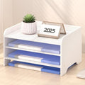 Bamboo File Organizer for Desk, Desktop Paper Tray and Mail Holder by Unknown
