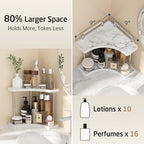 KES 2-Tier Ceramic Bathroom Corner Countertop Organizer, Polished Chrome - Image 6