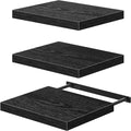 QEEIG 12" Deep Floating Projector Shelves Under TV Shelf (Black, Set of 3) by QEEIG