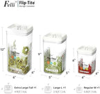 Felli Flip Tite Acrylic Food Storage Container with Lid 6” XL Air Tight Ring Seal Flip Lock, Plastic Kitchen Baking Canister for 5 lb Flour Sugar Rice Protein Powder Pantry Organizer (Nest-L) - Image 3