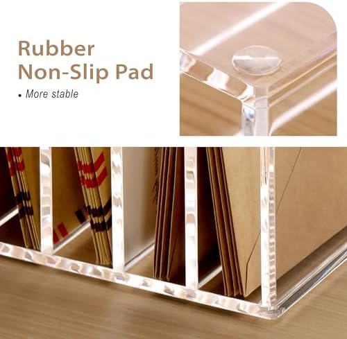 SANRUI Clear Desk Mail Organizer, 9 Slot Acrylic Office Document Sorter - Image 5