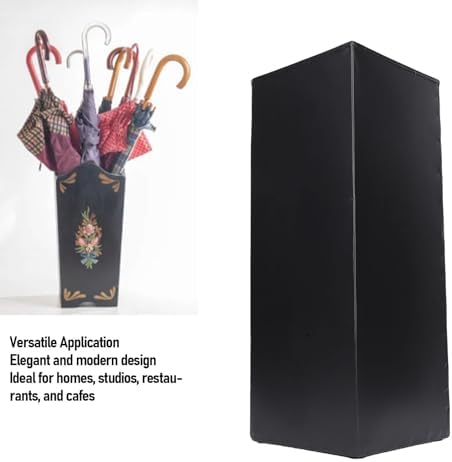 Umbrella Stand, Umbrella Holder for Entryway, Metal Square Umbrella Rack Organizer Freestanding, for Canes Walking Sticks (Black) - Image 4