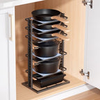 LAMU Pots and Pans Organizer for under Cabinet, 6-Tier Heavy Duty Pan Pot Organizers inside Cabinet Adjustable 14 to 24.57", Pot Rack Kitchen Cabinet Organization and Storage Holds up to 12" Cookware by YourHome-OrganizationHelper