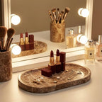 Light Emperador Marble Vanity Tray for Bathroom Counter, 10"x5" Decorative Tray for Perfume, Candles, Stone Jewelry Dish Tray - Image 6