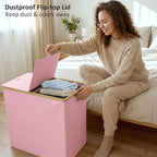 efluky Double Laundry Hamper with Lid and 2 Removable Bags, Pink - Image 4