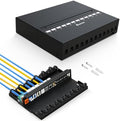 12 Port Patch Panel Blank Keystone Patch Panel Shielded Compatible with LC/SC/ST/FC/USB/HDMI Keystone Jack for Home/Office Ethernet Termination Box by Enmane