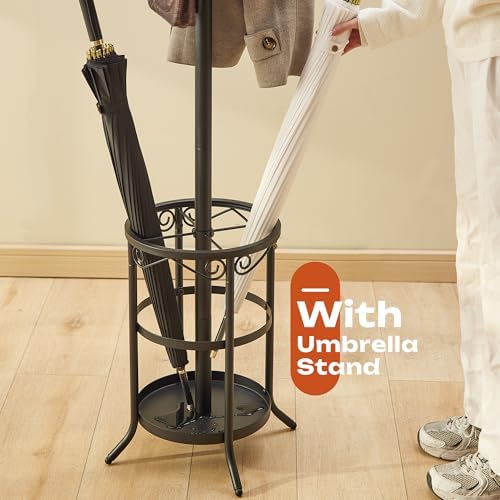 GHWIE Freestanding Coat Rack Stand with Umbrella Holder and Hat Hanger Organizer Rack - Image 3