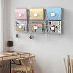 YBING Wall File Organizer 6 Pack Mesh Wire Hanging File Holder, White - Image 4