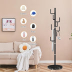 ZOZOE Metal Modern Coat Racks, Cactus Coat Rack Freestanding with Natural Marble Base, Black Coat Rack Stand with 8 Hooks, Coat Tree Hanger Stand for Bags, Hats, Entryway, Office - Image 5