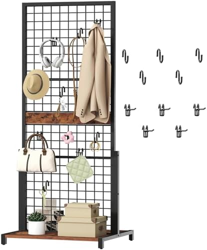 HOOBRO Gridwall Panel Units 5.6' x 2.1' Ft, Movable Grid Display Rack by HOOBRO