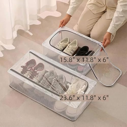 3 Pack Clear Shoe Closet Organizer for Boots Sneaker, 15.8" x 11.8" x 6" - Image 5