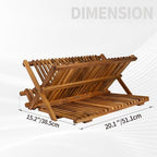 Utoplike Large Teak Dish Drying Rack, Wood Collapsible Organizer for Plates - Image 4