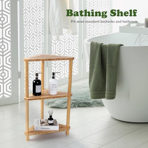 Corner Shelf Shower Caddy Stand 3-Tier,Standing Bathroom Organizer - Image 4