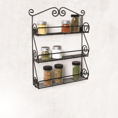 Spectrum Diversified Scroll Wall-Mounted Traditional Spice Rack Organizer for Cabinet & Kitchen, 3-Tier, Beauty & Nail Polish, 43710 - Image 5