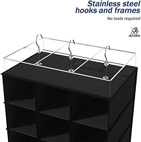 Libeder 30 Section Hanging Shoe Organizer & Storage for Closet, Black - Image 6