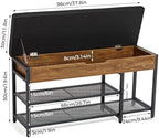 Mondeer 37.8'' Shoe Rack Bench with Upholstered Cushion - Image 3