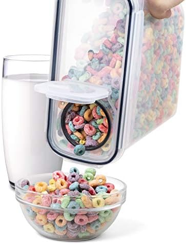 FOOYOO Cereal Containers Storage Set - 6 Piece Airtight Large Dry Cereal Storage Containers(4 * 4L+2 * 2.5L), BPA Free Dispenser Plastic Cereal Storage Containers with 16 Labels & Pen - Image 6