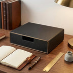 Uonlytech Black PU Leather Desk Drawer Document Organizer for Office Use - Image 5