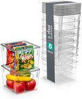 Sorbus Medium Plastic Storage Bins with Lids (8 Pack) – Clear Bins for Kitchen, Pantry, Fridge, Cabinet, and Refrigerator Organization – Stackable Storage Containers by Sorbus