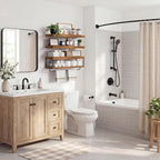 QEEIG Long Bathroom Floating Shelves Over Toilet (Brown, Set of 3, 31.5") - Image 2