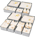 DIMJ Drawer Organizer Clothes 12 Pack - Foldable Baby Organizers and Storage & Dresser Organizer for Bedroom, Closet - Nursery Organization Dresser Dividers for underwear, Sock,Bra, Belt, Tie, Gray by DiMJ