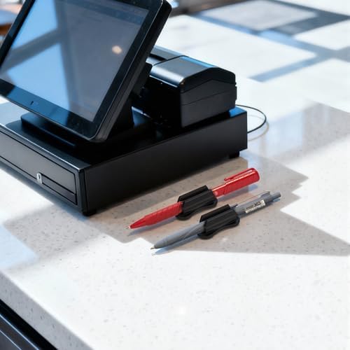 VZZNN Adhesive Pencil Holders for Desk,80 PCS Silicone Pencil Holder for Desk,Marker Holder,Adhesive Pen Holder for Classroom Clipboard Attachment,for School Office Accessories,Teacher - Image 3