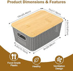 Stackable Storage Baskets: 8 Pack Plastic Baskets Bins, Gray - Image 2