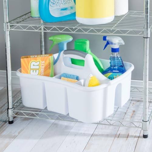 Sterilite Divided Ultra Caddy, Plastic Portable Organizer, White, 12-Pack - Image 6