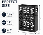 ZENFUN Rectangle Metal Umbrella Stand with 2 Hooks, Entryway Umbrella Holder & Walking Cane Storage, Umbrella Organizer Freestanding for Home, Office, Hotel, Black - Image 2