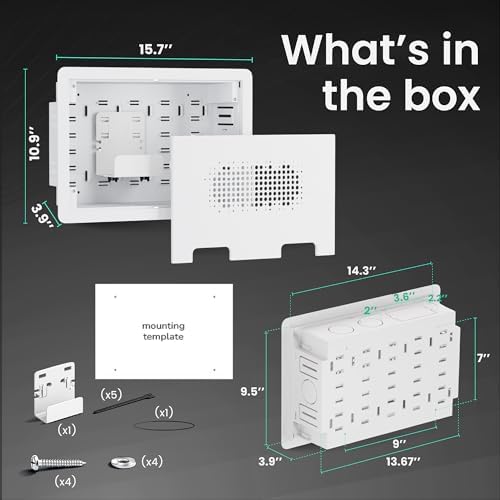 ynVISION.DESIGN 9" Recessed in-Wall Media Box for Clean TV Install, 3 Pack - Image 7