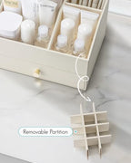 VLANDO 2-Layer Makeup Organizer with Drawers for Vanity,Beige - Image 4