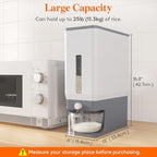 Lifewit Rice Container 29 Lbs, One-Press Dispenser with Measuring Cup 2 Pcs - Image 3
