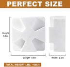 Decorative Square Marble Bookends for Heavy Books – Unique Book Ends for Shelves – Modern Aesthetic Book Holder/Stopper with Non-Slip Pads for Chic Home, Office, or Library Decor, White - Image 2