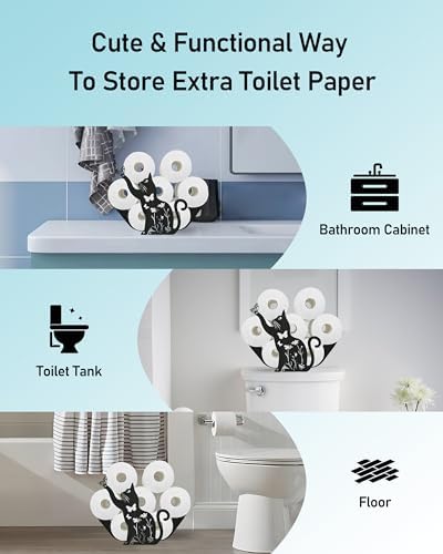 Cat Toilet Paper Holder Stand, Cute Decorative Toilet Paper Storage - Image 5