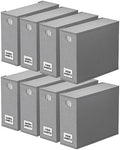 SpaceAid 8 Pack Bed Sheet Organizers and Storage, Foldable Sheet Organizer for Linen Closet, Sheets Set Folder Keeper with Window XL (Queen & King Size) Bedding Container (Gray, 8 Pack) by SpaceAid