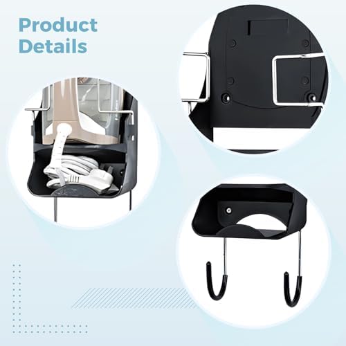 Iron Metal Board Mount Holder, Wall Iron And Ironing Board Holder With Hooks, Ironing Board Storage Rack For Laundry Hotel Home Use - Image 5
