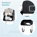 Iron Metal Board Mount Holder, Wall Iron And Ironing Board Holder With Hooks, Ironing Board Storage Rack For Laundry Hotel Home Use - Image 5