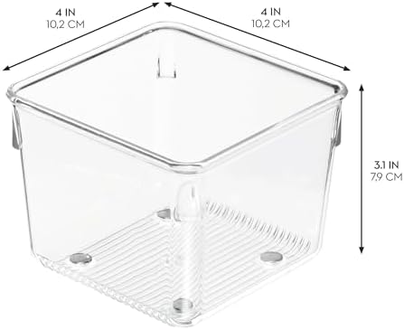 iDesign Plastic Drawer Organizer Bins, Set of 6, Clear - Image 3