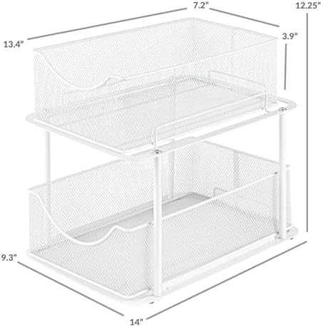 Sorbus Pull-Out Under Sink Organizer, Mesh Construction (White, 1 Pack) - Image 3